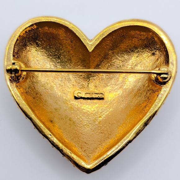 Vintage Nina Ricci Crystal Heart Brooch - Picture 4 of 5